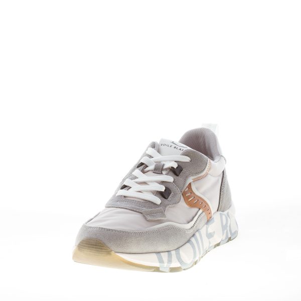 VOILE BLANCHE uomo sneaker Club01 in camoscio e tessuto nylon GRIGIO più marrone - immagine 2