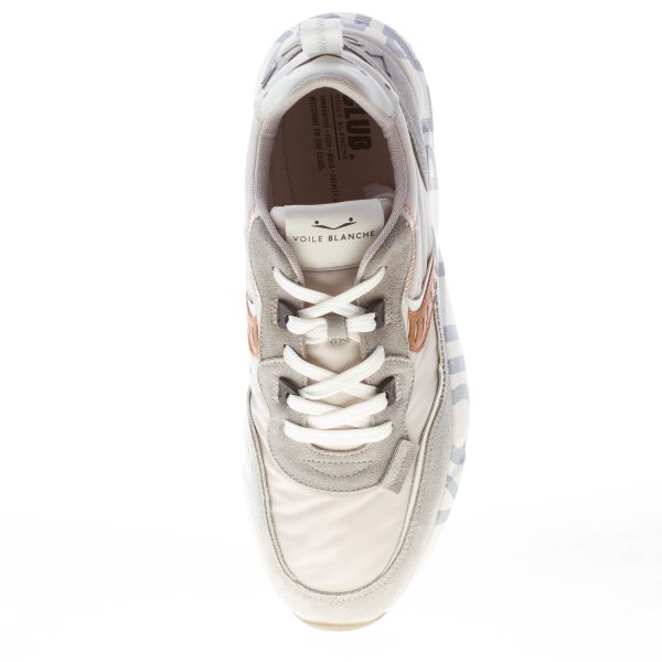 VOILE BLANCHE uomo sneaker Club01 in camoscio e tessuto nylon GRIGIO più marrone - immagine 5