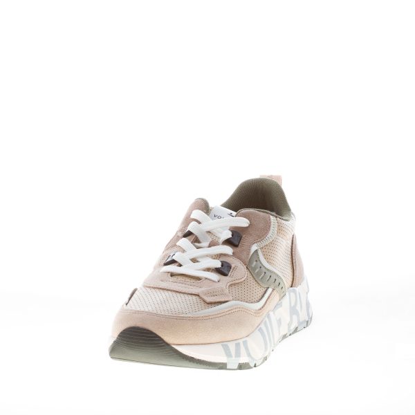 VOILE BLANCHE uomo sneaker Club01 in nappa forata BEIGE e camoscio marrone - immagine 2