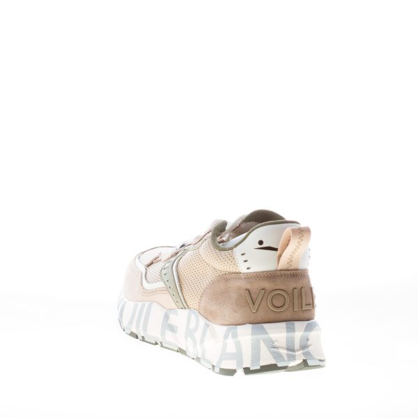 VOILE BLANCHE uomo sneaker Club01 in nappa forata BEIGE e camoscio marrone - immagine 3