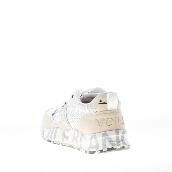 VOILE BLANCHE uomo sneaker Club01 in nappa forata BIANCO e camoscio beige chiaro - immagine 3