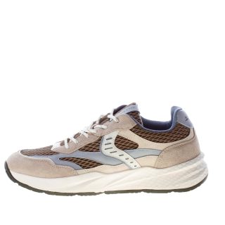 VOILE BLANCHE uomo sneaker Club22 in camoscio e tessuto mesh BEIGE e TAUPE più avio