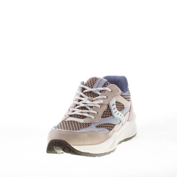 VOILE BLANCHE uomo sneaker Club22 in camoscio e tessuto mesh BEIGE e TAUPE più avio - immagine 2