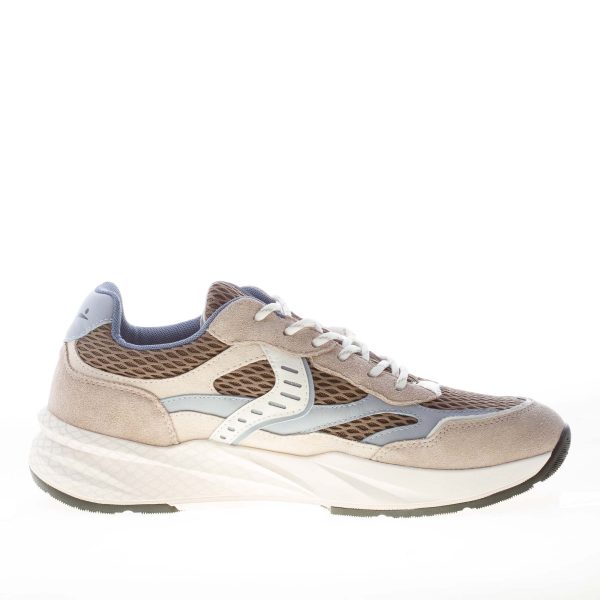 VOILE BLANCHE uomo sneaker Club22 in camoscio e tessuto mesh BEIGE e TAUPE più avio - immagine 4