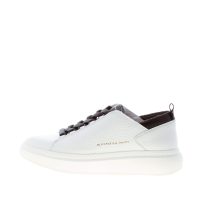 ALEXANDER SMITH uomo sneaker Wembley Deconstructed in pelle fiore BIANCO e NERO