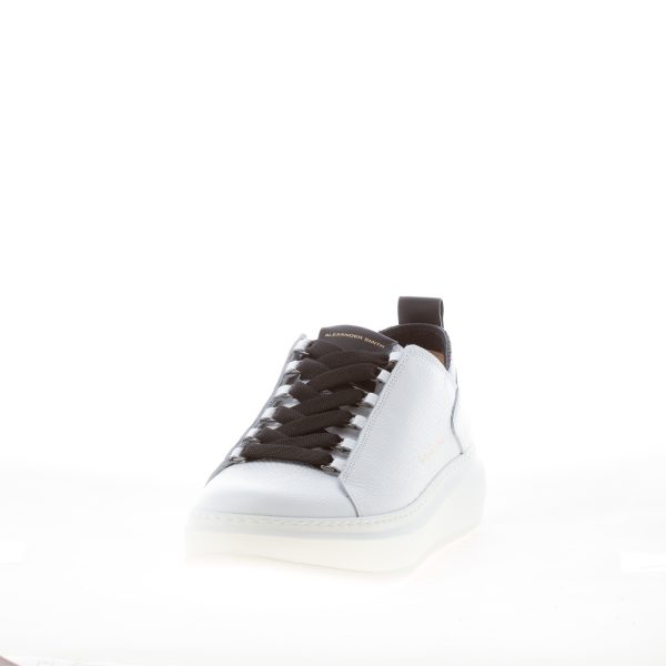 ALEXANDER SMITH uomo sneaker Wembley Deconstructed in pelle fiore BIANCO e NERO - immagine 2