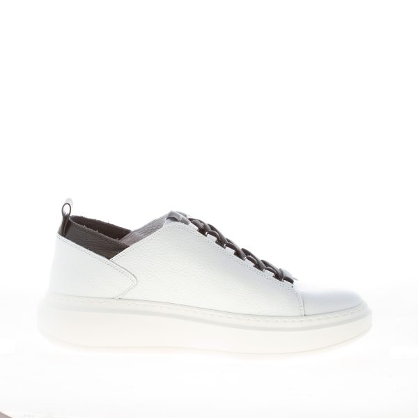 ALEXANDER SMITH uomo sneaker Wembley Deconstructed in pelle fiore BIANCO e NERO - immagine 4