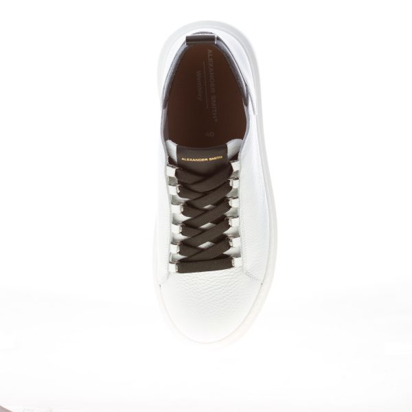 ALEXANDER SMITH uomo sneaker Wembley Deconstructed in pelle fiore BIANCO e NERO - immagine 5