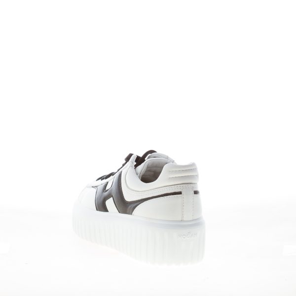 HOGAN donna H645 sneaker H-Stripes in pelle AVORIO e nero - immagine 3