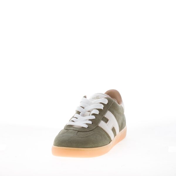 HOGAN donna H647 Cool sneaker in camoscio VERDE più bianco - immagine 2