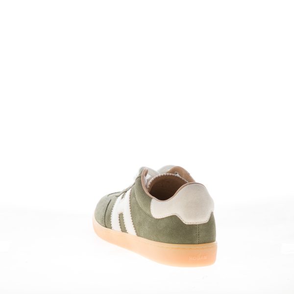 HOGAN donna H647 Cool sneaker in camoscio VERDE più bianco - immagine 3