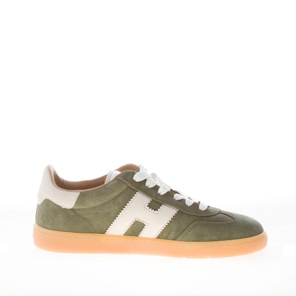 HOGAN donna H647 Cool sneaker in camoscio VERDE più bianco - immagine 4