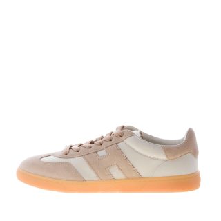 HOGAN donna H647 Cool sneaker in nappa e camoscio CREMA più beige