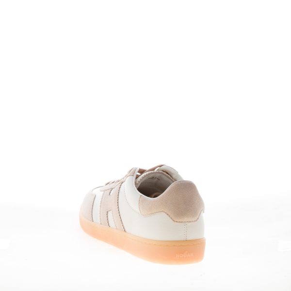 HOGAN donna H647 Cool sneaker in nappa e camoscio CREMA più beige - immagine 3