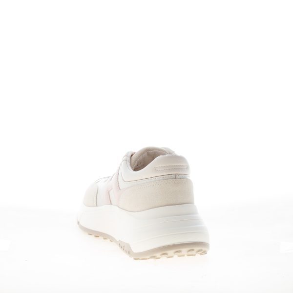HOGAN donna H669 sneaker HI FI in camoscio e tessuto AVORIO più rosa - immagine 3