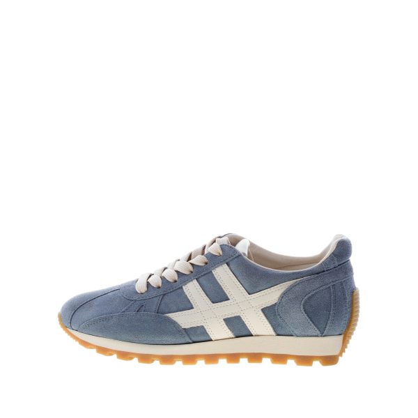 HOGAN donna H671 sneaker 86er in camoscio AZZURRO e avorio