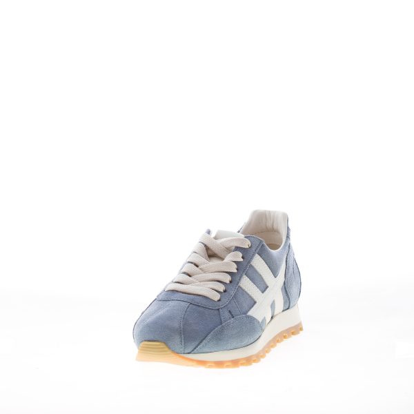 HOGAN donna H671 sneaker 86er in camoscio AZZURRO e avorio - immagine 2