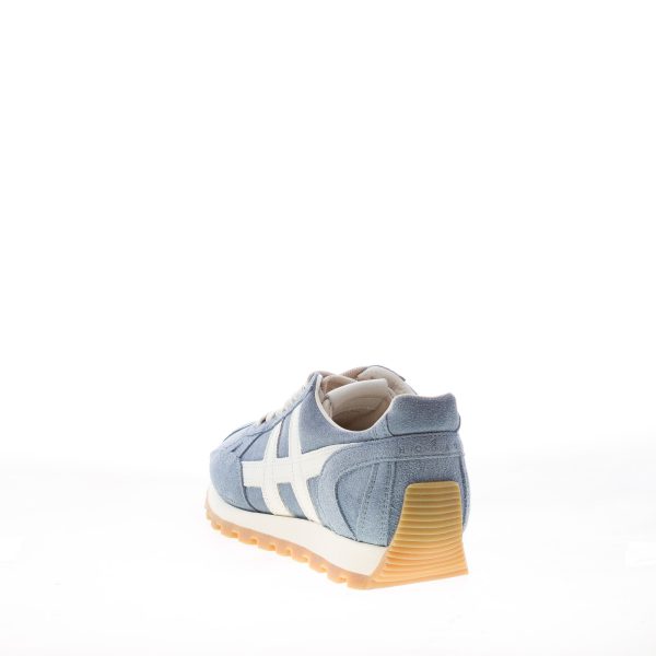 HOGAN donna H671 sneaker 86er in camoscio AZZURRO e avorio - immagine 3