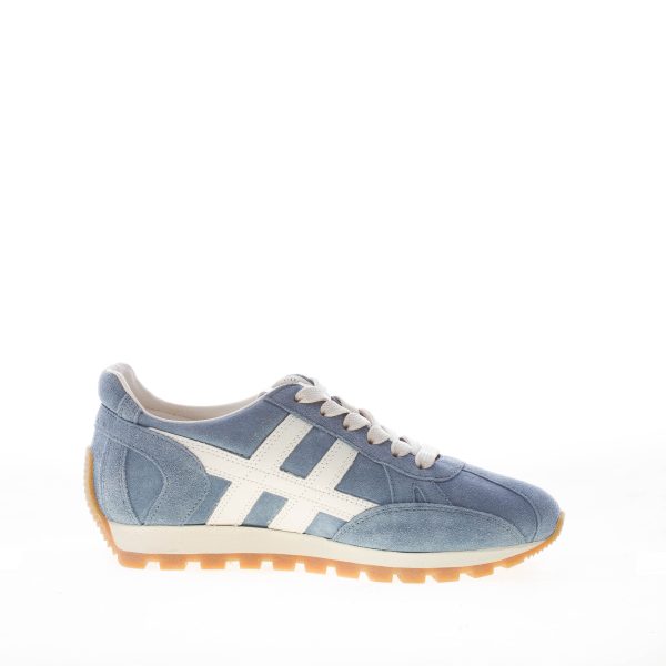 HOGAN donna H671 sneaker 86er in camoscio AZZURRO e avorio - immagine 4