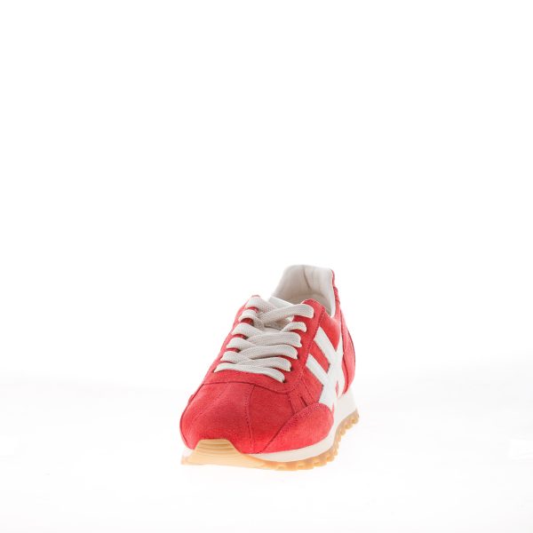 HOGAN donna H671 sneaker 86er in camoscio ROSSO e panna - immagine 2