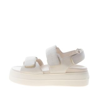HOGAN donna H680 sandalo in pelle YOGURT con doppia fascia a strappo. Zeppa di 4,5 cm