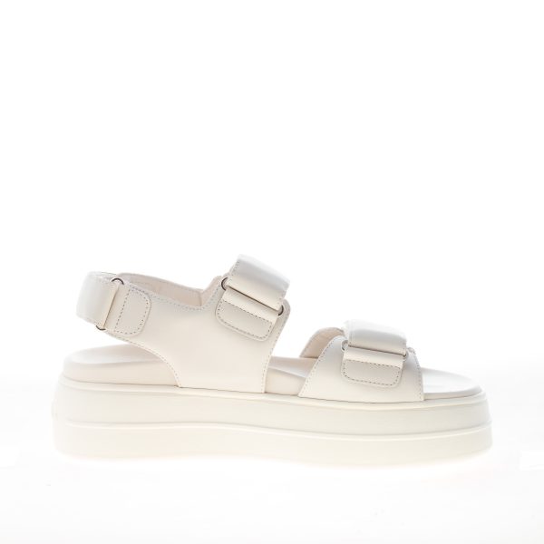 HOGAN donna H680 sandalo in pelle YOGURT con doppia fascia a strappo. Zeppa di 4,5 cm - immagine 4