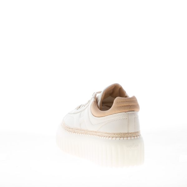 HOGAN donna sneaker H-Stripes in pelle AVORIO e BEIGE - immagine 3