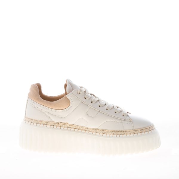 HOGAN donna sneaker H-Stripes in pelle AVORIO e BEIGE - immagine 4