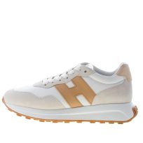HOGAN donna sneaker H641 in camoscio e pelle AVORIO più CUOIO
