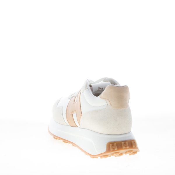 HOGAN donna sneaker H641 in camoscio e pelle AVORIO più CUOIO - immagine 3