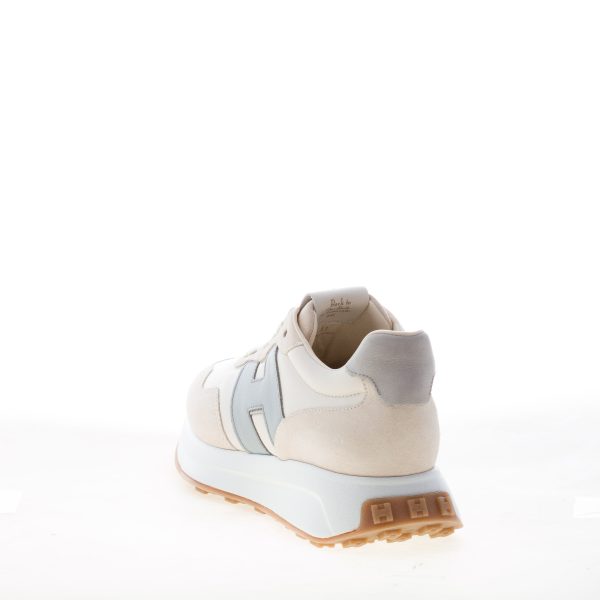 HOGAN donna sneaker H641 in camoscio e pelle PANNA più POLVERE - immagine 3
