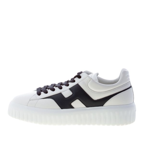 HOGAN uomo H645 sneaker H-STRIPES in nappa BIANCO più BLU