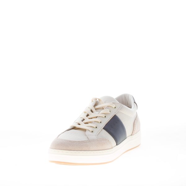 HOGAN uomo H668 sneaker in pelle e camoscio BIANCO e beige più blu - immagine 2