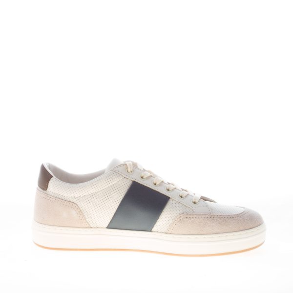 HOGAN uomo H668 sneaker in pelle e camoscio BIANCO e beige più blu - immagine 4