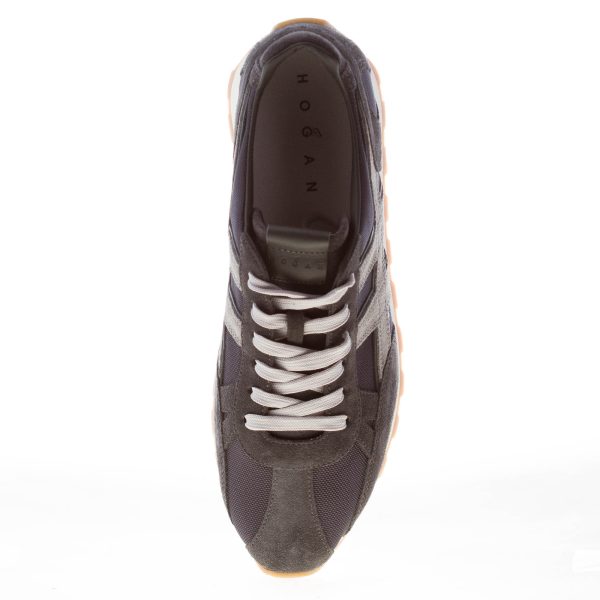 HOGAN uomo H671 sneaker 86er in camoscio BLU e grigio - immagine 5