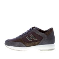 HOGAN uomo Interactive sneaker in camoscio e tessuto BLU NAVY