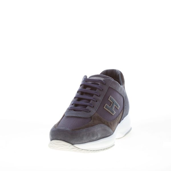 HOGAN uomo Interactive sneaker in camoscio e tessuto BLU NAVY - immagine 2