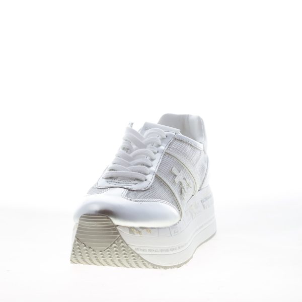 PREMIATA donna sneaker Beth 7373 in pelle metallizzata e tessuto trasparente ARGENTO - immagine 2
