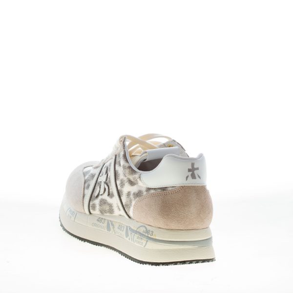 PREMIATA donna sneaker Conny 7362 in camoscio GRIGIO e tessuto animalier - immagine 3