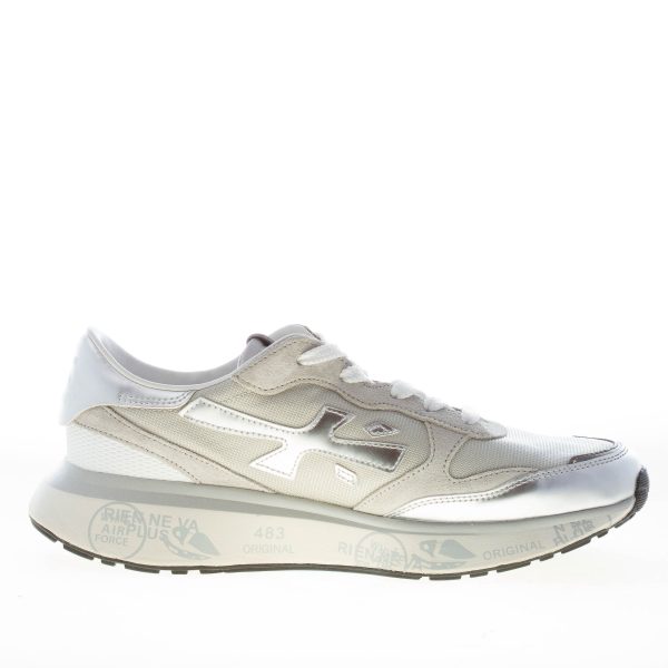 PREMIATA donna sneaker Lauryn 7482 in pelle metallizzata e tessuto ARGENTO - immagine 4