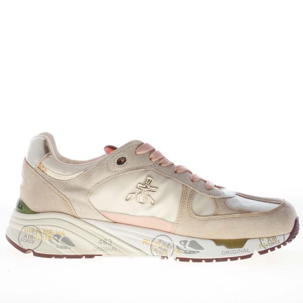 PREMIATA donna sneaker MASE 7397 in camoscio e tessuto BEIGE e GRIGIO - immagine 4