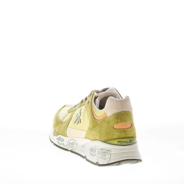 PREMIATA uomo sneaker Mase 7236 in camoscio verde oliva e tessuto lime - immagine 3