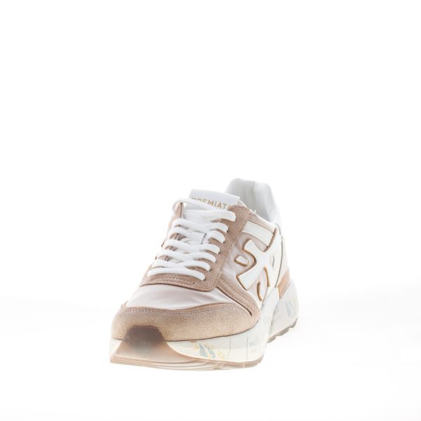PREMIATA uomo sneaker Mick 7213 in camoscio e tessuto BEIGE e bianco - immagine 2