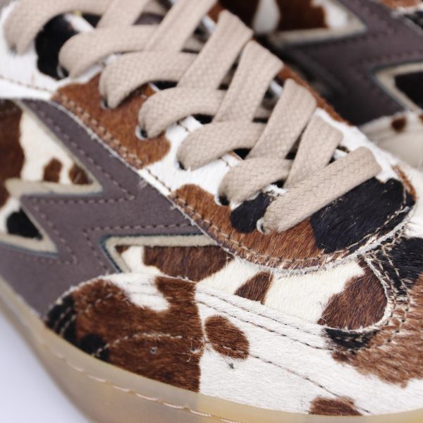 MOACONCEPT donna sneaker Club 120 De Luxe in cavallino stampa MUCCA e marrone - immagine 4