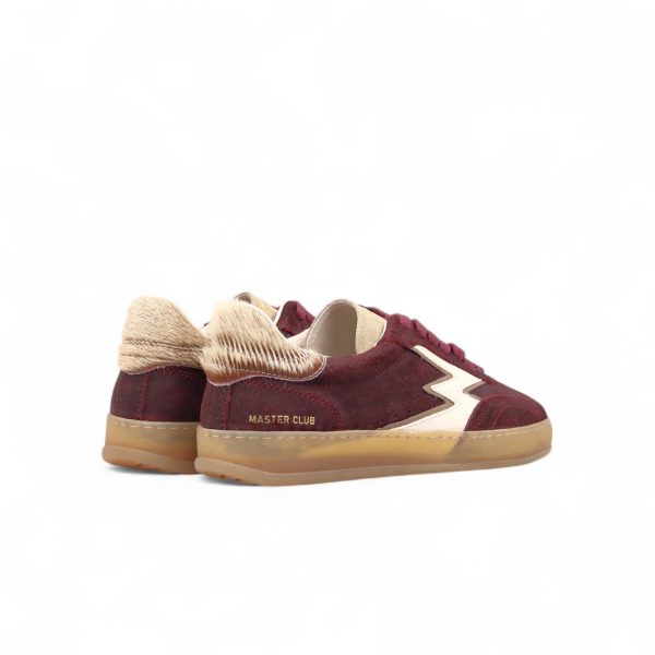 MOACONCEPT donna sneaker Club 158 in camoscio BORDEAUX con cavallino - immagine 3