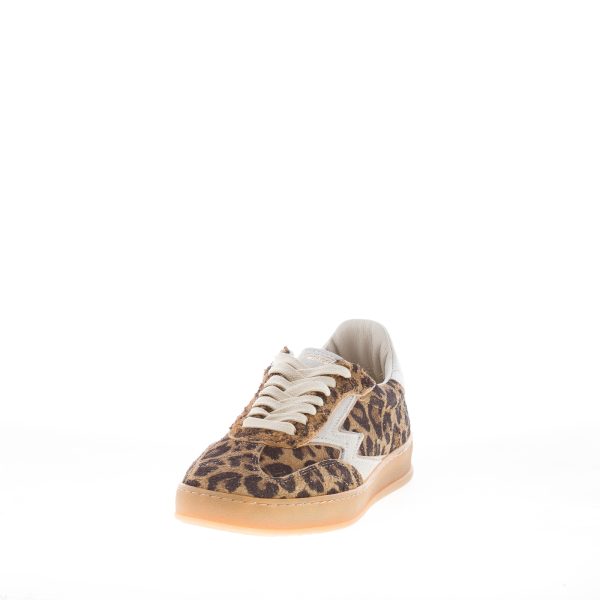 MOACONCEPT donna sneaker Club 071 in camoscio strappato LEOPARDO più off-white - immagine 2