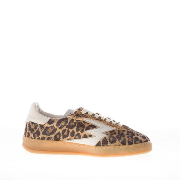 MOACONCEPT donna sneaker Club 071 in camoscio strappato LEOPARDO più off-white - immagine 4