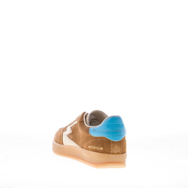 MOACONCEPT donna sneaker Club 246 in camoscio TABACCO più turchese - immagine 3