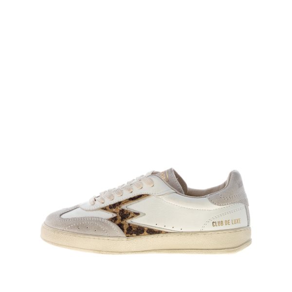MOACONCEPT donna sneaker Club De Luxe 281 in pelle BIANCO con logo leopard