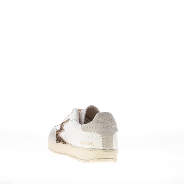 MOACONCEPT donna sneaker Club De Luxe 281 in pelle BIANCO con logo leopard - immagine 3